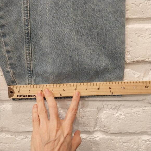 ZARA Jeans 00 Blue Faded Whiskers Wide Leg Tall High Waist 23 Cargo Teen - Picture 6 of 11